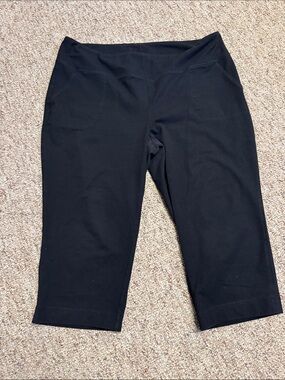 Women with Control Black Stretch Capri Leggings 18"